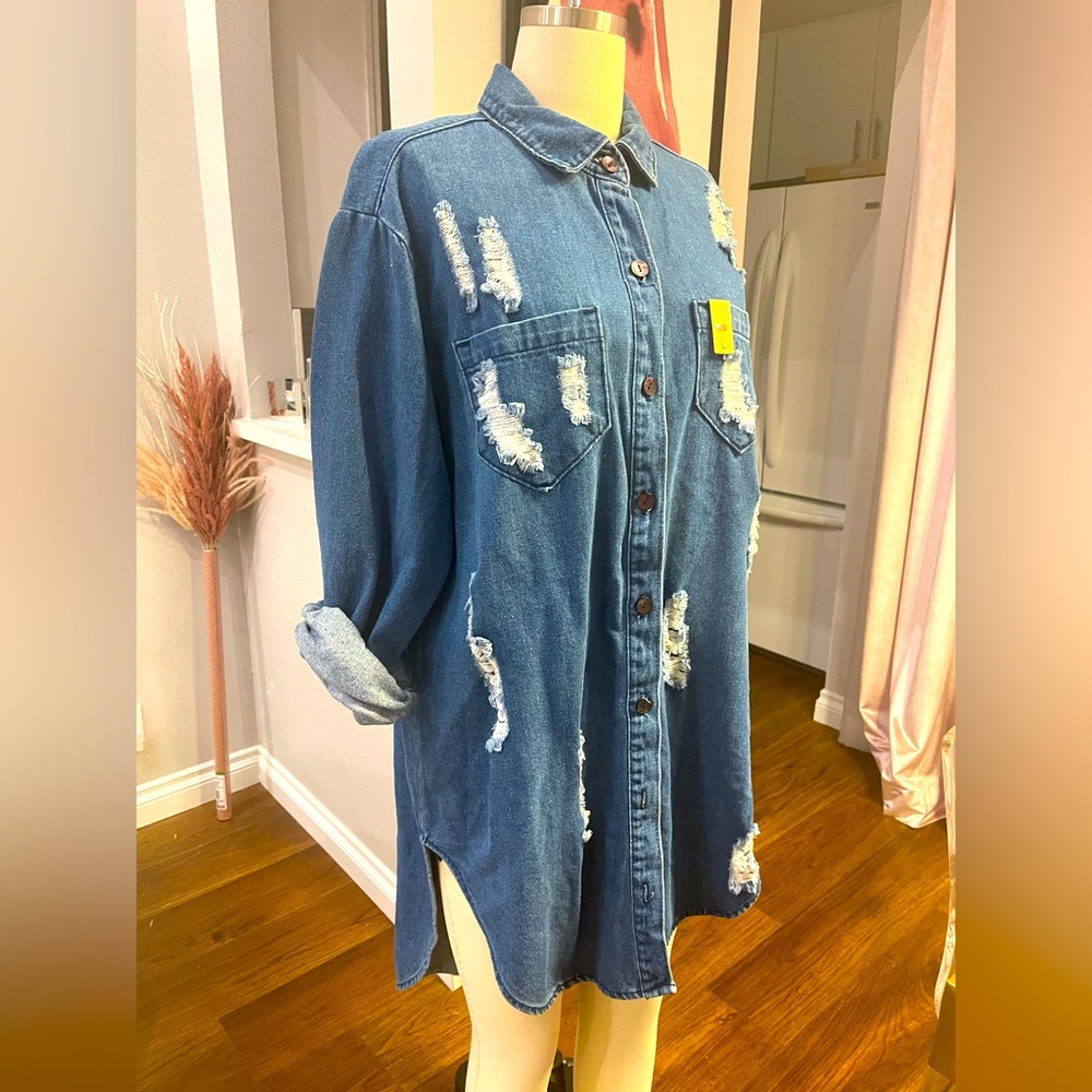 DENIMN DRESS/ CARDIGAN